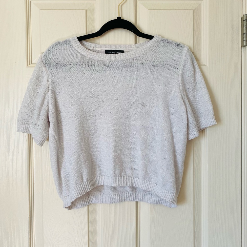 Kendall and Kylie White Short Sleeve Top Size L